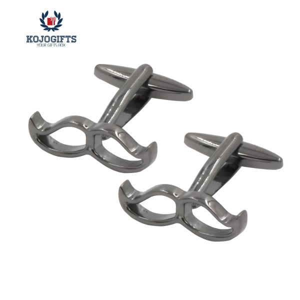 GUNMETAL Moustache Novelty Cufflinks-KMC002