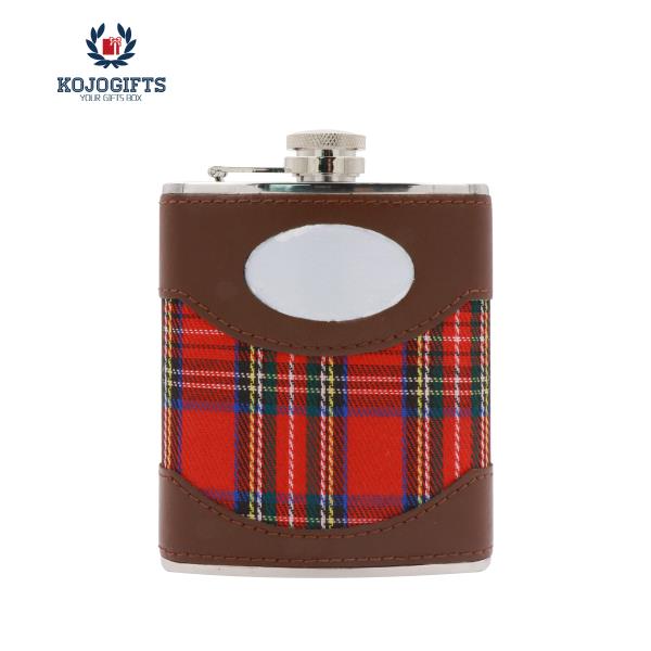 6oz Tartan Hip Flask-KMH003