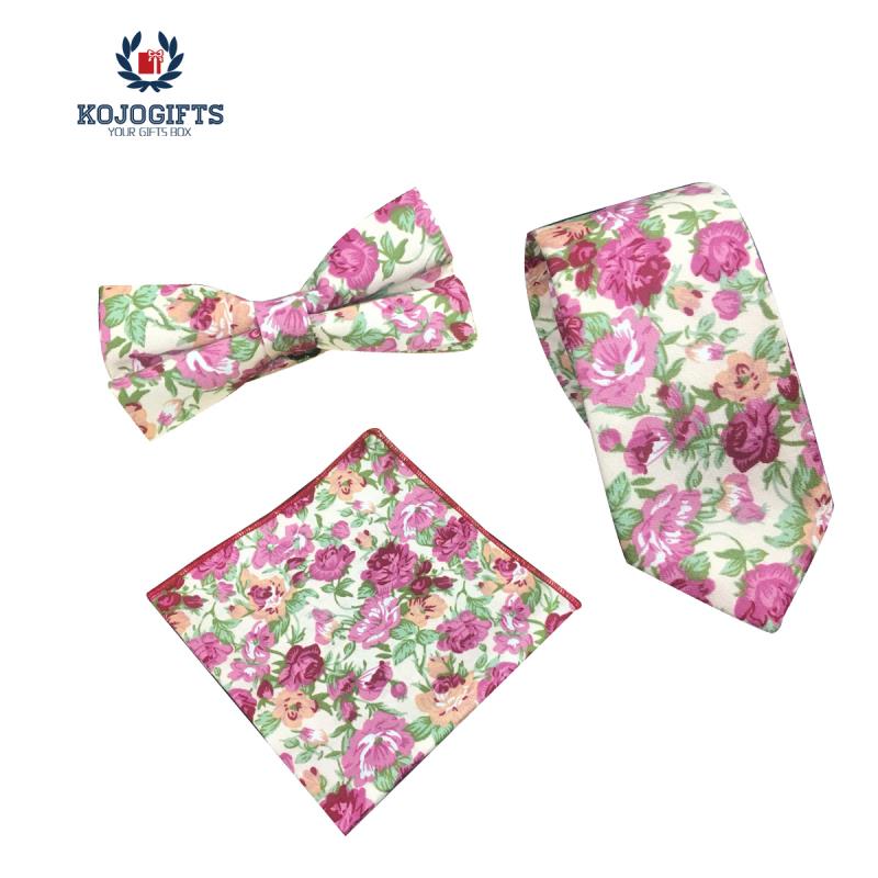 Men's Pre-tied Bowtie Men Self Bow Tie handkerchief Tie Pocket Square set-KMT006