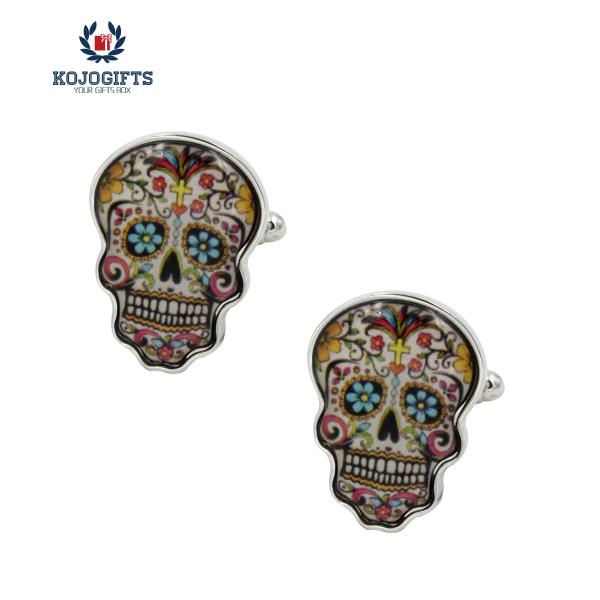 Day of the Dead Skull Cufflinks SUGAR SKULL-KMC330